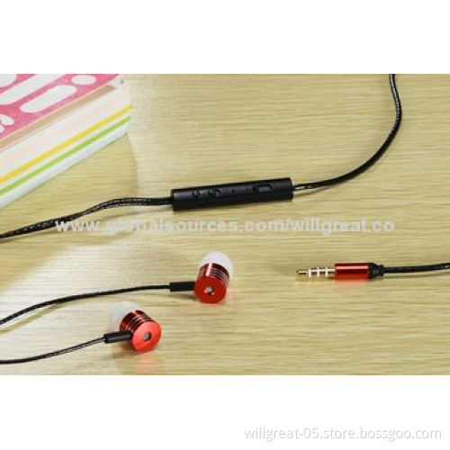 Earphone with remote control, works with Apple/Samsung, Huawei and HTC mobile phones